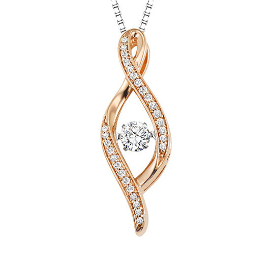 Rose Gold Diamond ROL Pendant 1/4 ctw