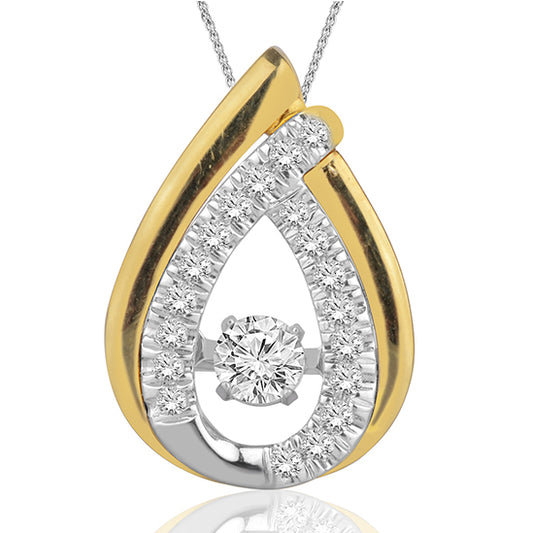 14K Diamond ROL Pendant 1/5 ctw