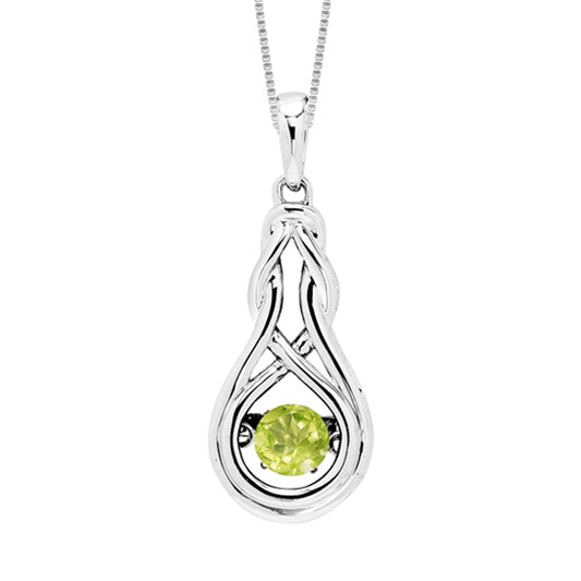 Silver Diamond & Created Peridot Pendant