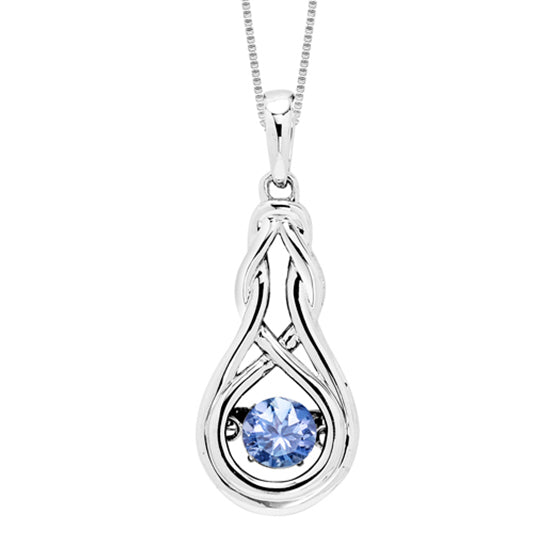 Silver Diamond & Created Alexandrite Pendant