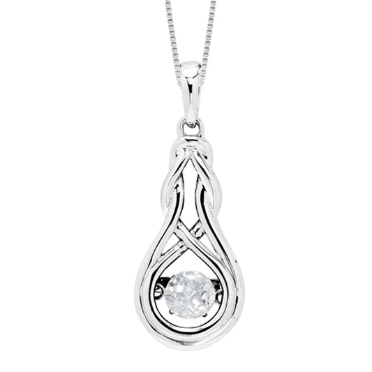 Silver Diamond & Created White Topaz Pendant