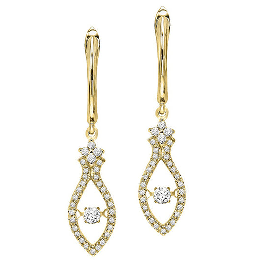 14KY Diamond Rhythm Of Love Earrings 3/8 ctw