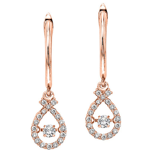 14K Rose Gold Diamond Rhythm Of Love Earrings 1/2 ctw