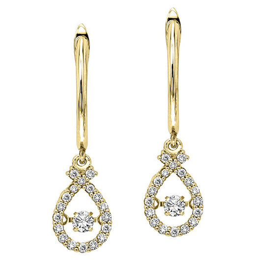 14KY Diamond Rhythm Of Love Earrings 1/2 ctw