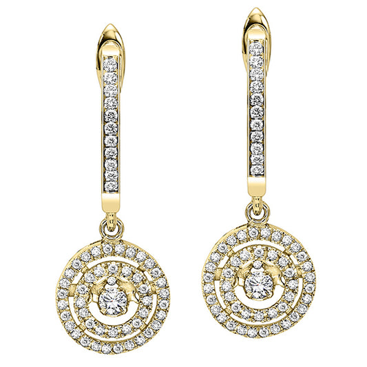 14KY Diamond Rhythm Of Love Earrings 1/2 ctw