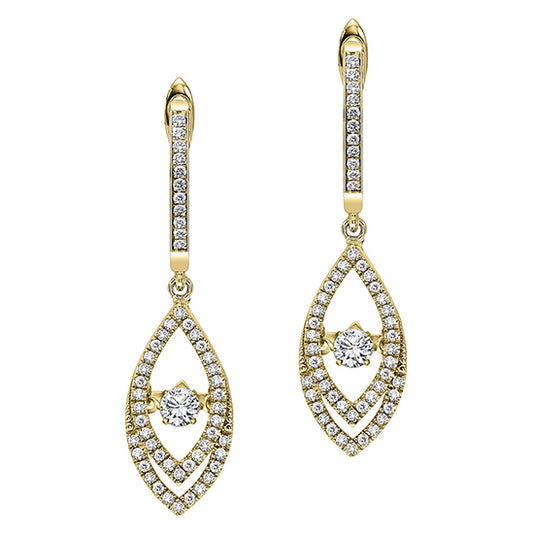 14KY Diamond Rhythm Of Love Earrings 1/2 ctw