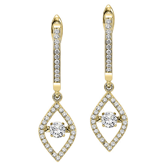 14KY Diamond Rhythm Of Love Earrings 1/2 ctw