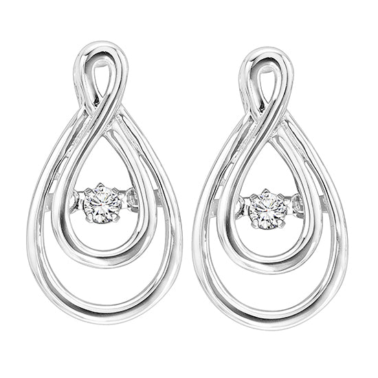 14K Diamond ROL Earrings 1/8 ctw