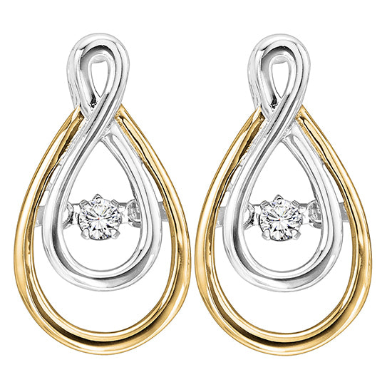 14K Diamond ROL Earrings 1/8 ctw