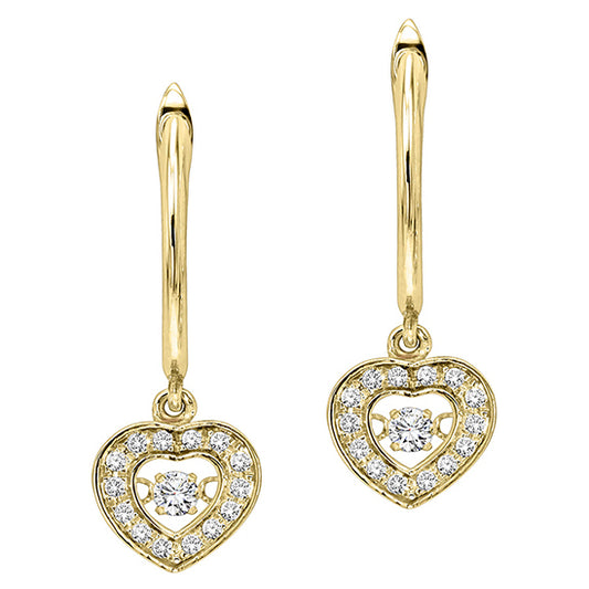 14KY Diamond Rhythm Of Love Earrings 1/4 ctw