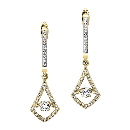 14KY Diamond Rhythm Of Love Earrings 1/2 ctw