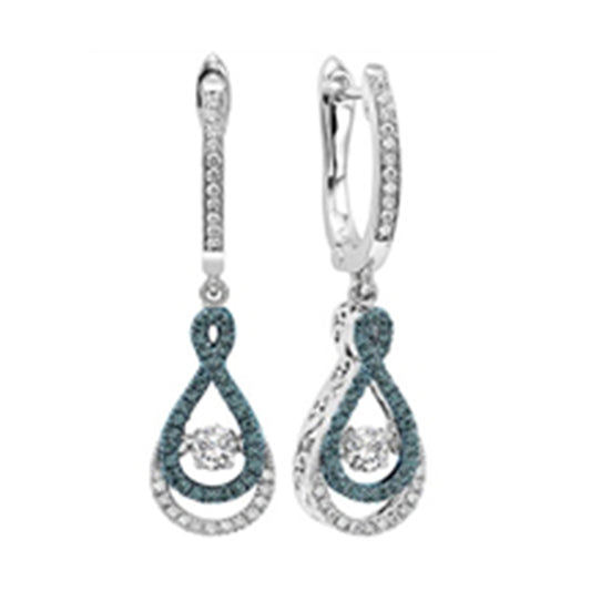 14K Blue Diamond ROL Earrings 1/2 ctw