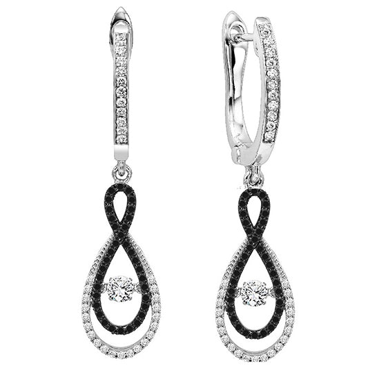 14K Black Diamond Rhythm Of Love Earrings 1/2 ctw