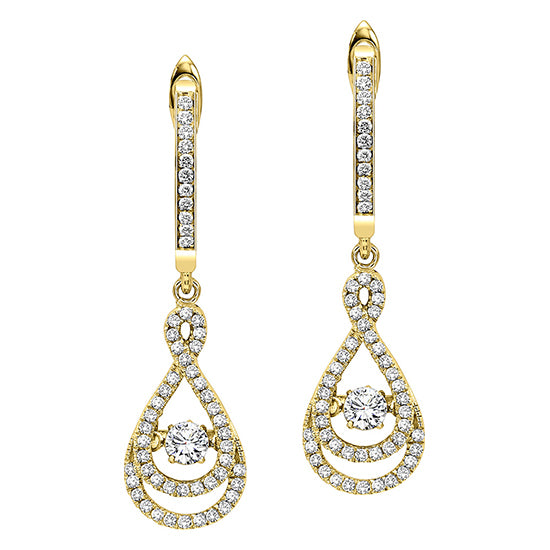 14K YG Diamond Rhythm Of Love Earrings 1/2 ctw