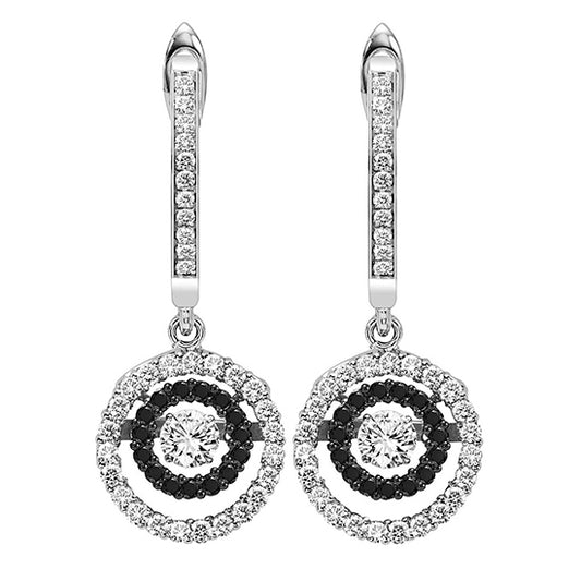 14K Black Diamond Rhythm Of Love Earrings 1/2 ctw