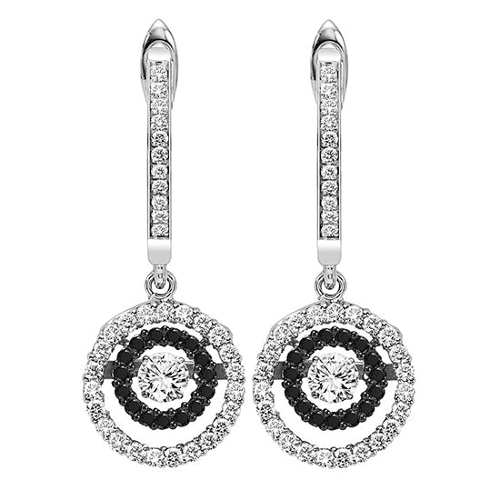 14K Black Diamond Rhythm Of Love Earrings 1/2 ctw