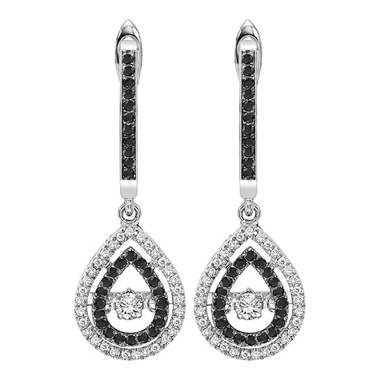 14K Black Diamond ROL Earrings 1/2 ctw