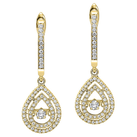 14KY Diamond Rhythm Of Love Earrings 1/2 ctw