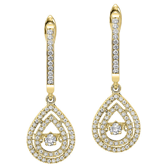 14KY Diamond Rhythm Of Love Earrings 1/2 ctw