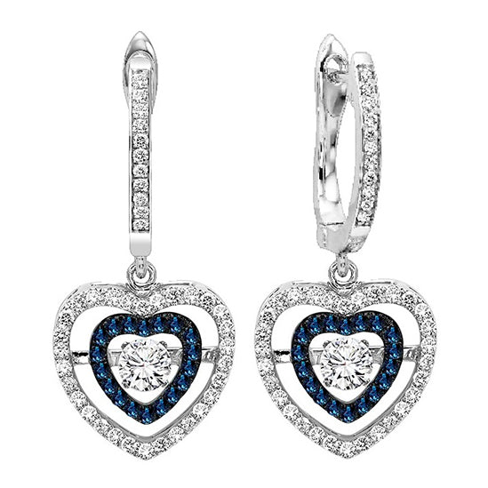 14K Blue Diamond ROL Earrings 1/2 ctw