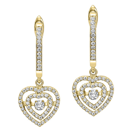 14KY Diamond Rhythm Of Love Earrings 1/2 ctw