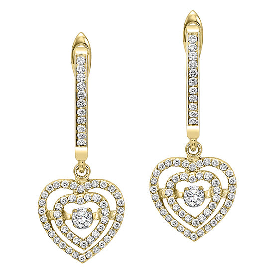 14KY Diamond Rhythm Of Love Earrings 1/2 ctw