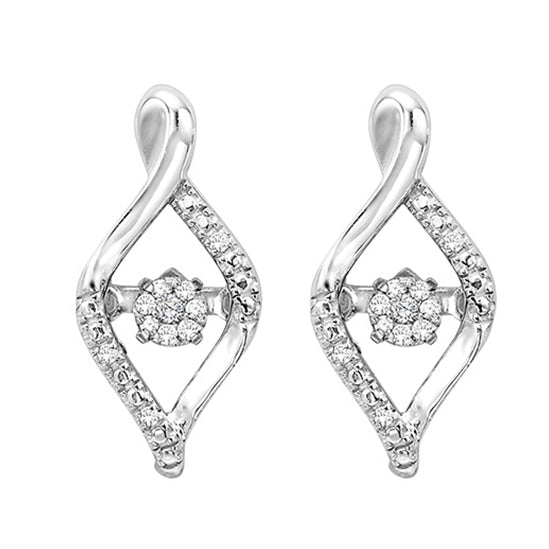 Silver Diamond ROL Earrings