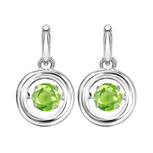 Silver Rol Birthstone - Genuine Peridot Earrings