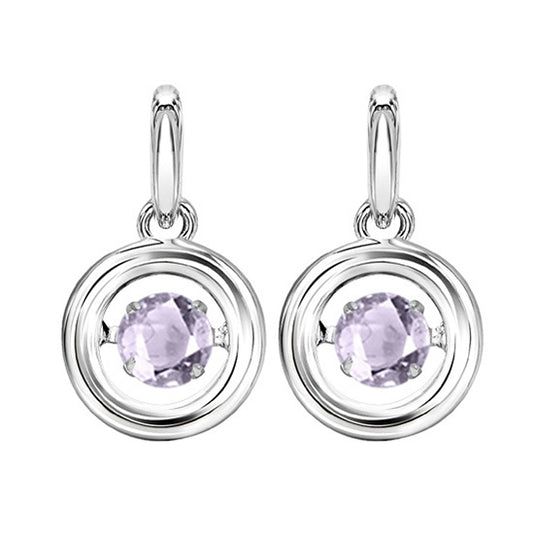 Silver Rol Birthstone -  Synthetic Alexandrite Earrings