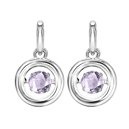 Silver Rol Birthstone -  Synthetic Alexandrite Earrings