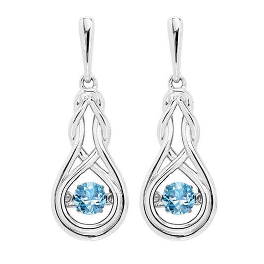 Silver Created Blue Topaz Earrings