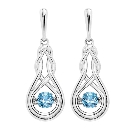 Silver Created Blue Topaz Earrings