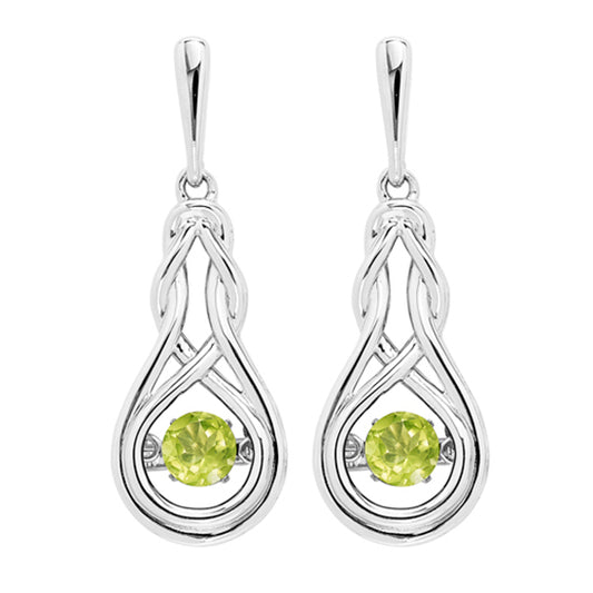 Silver Created Peridot Earrings