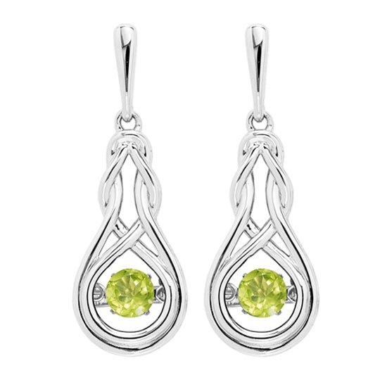 Silver Created Peridot Earrings