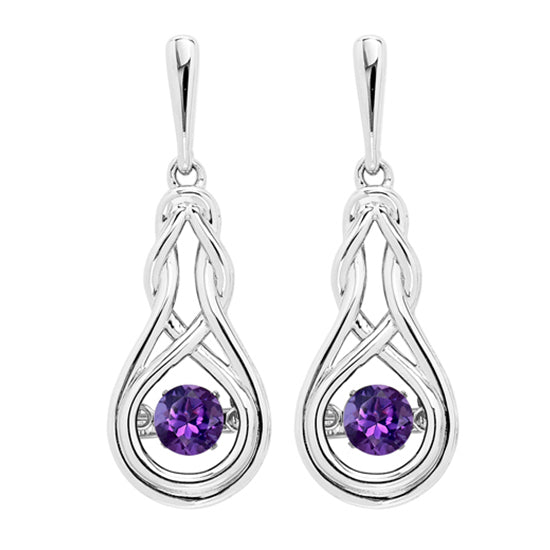 Silver Created Amethyst Earrings