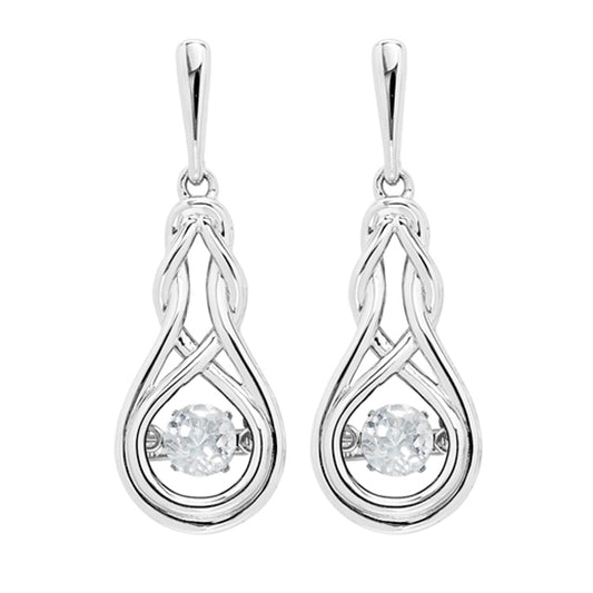 Silver Created White Topaz Earrings