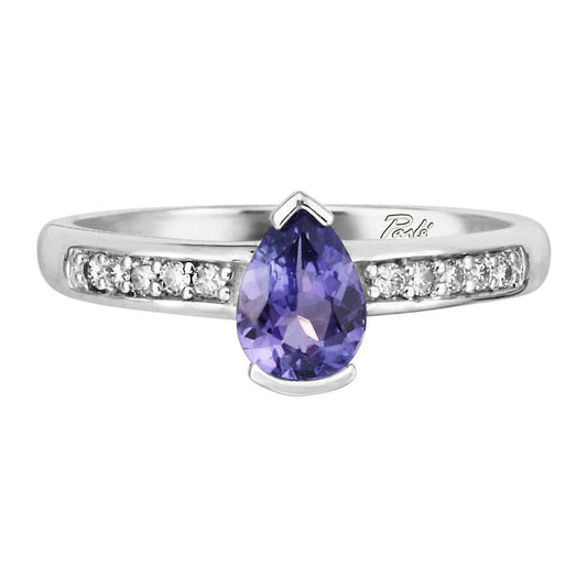 14K White Gold Tanzanite/Diamond Ring