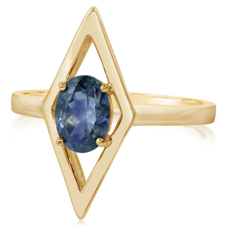 14K Yellow Gold Montana Sapphire Ring