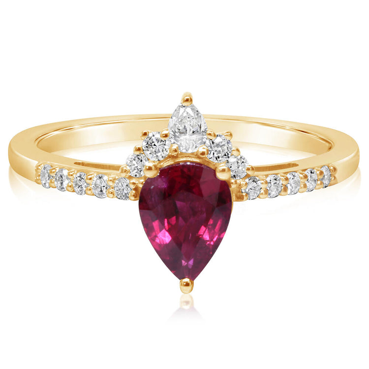 14K Yellow Gold Madagascar Ruby/Diamond Ring