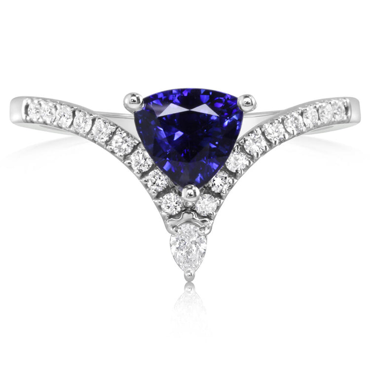 14K White Gold Sapphire/Diamond Ring