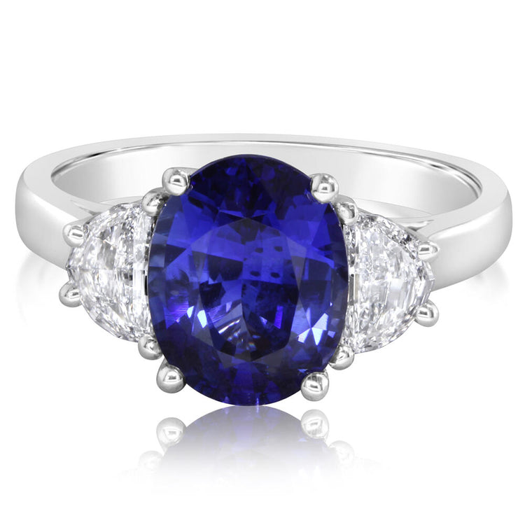 18K White Gold Madagascarsapphire/Diamond Ring