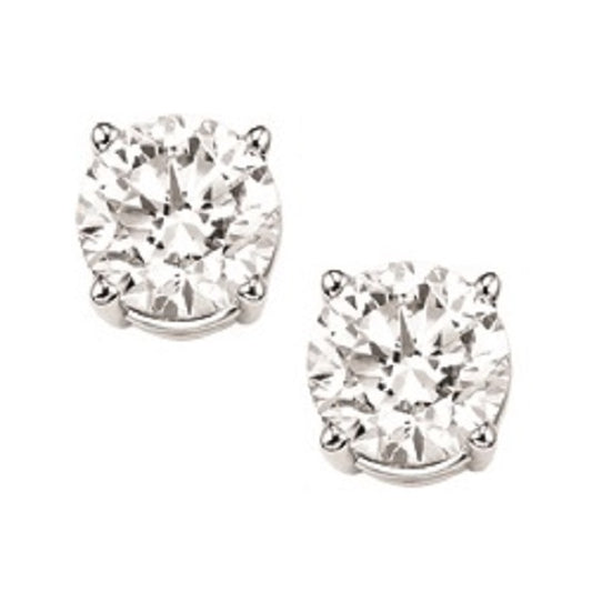 14K Round Diamond Studs 1/20 ctw