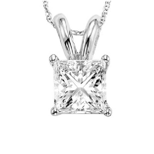 14K P/Cut Solitaire Pendant 1/4 ct