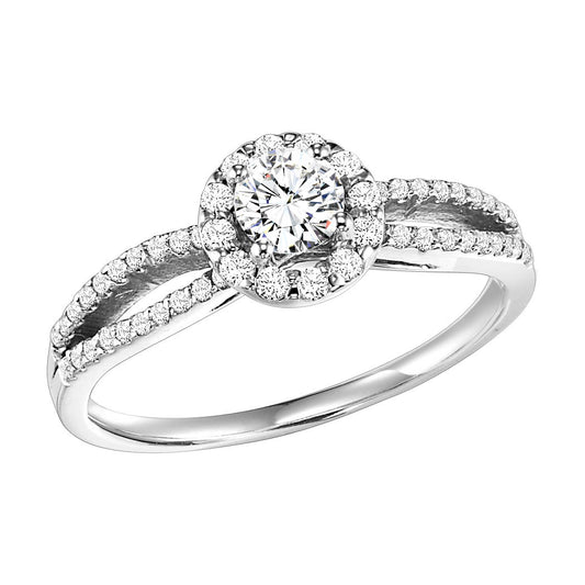 14K Diamond 1/4 ctw Engagement Ring