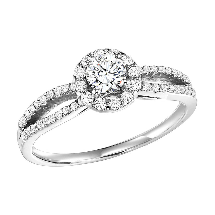 14K Diamond 1/4 ctw Engagement Ring