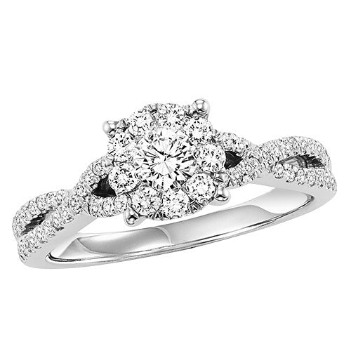 14K Diamond 3/4 ctw Engagement Ring