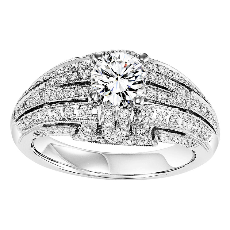 14K Diamond 1/2 ctw Engagement With 5/8 ct Center Diamond