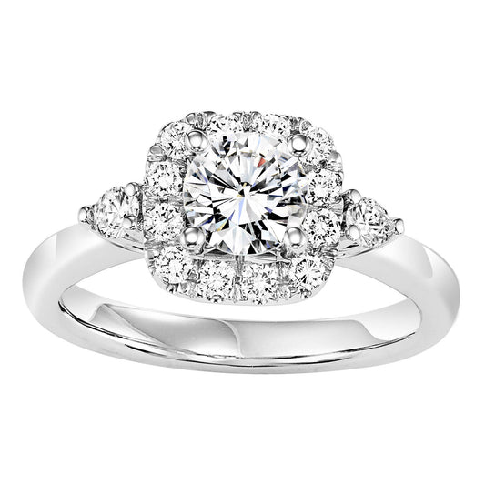 14K Diamond 1/2 ctw Engagement  With 3/4 ct Center Diamond