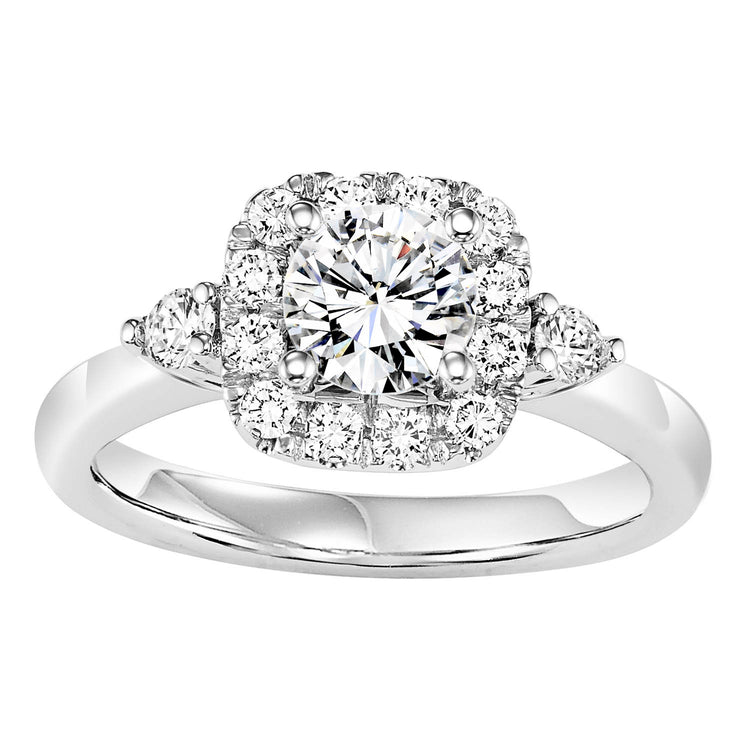 14K Diamond 1/2 ctw Engagement  With 3/4 ct Center Diamond