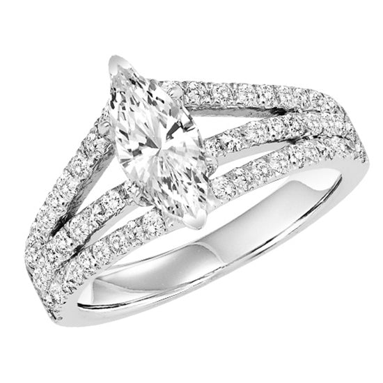 14K Diamond 7/8 ctw Engagement Ring